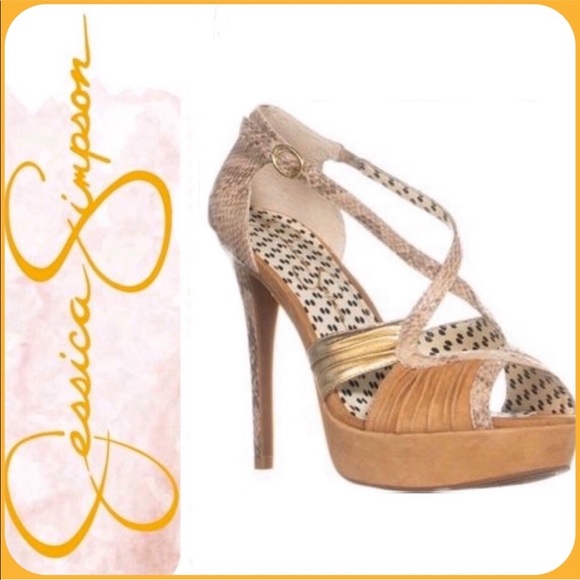 Jessica Simpson Shoes - Jessica Simpson Brouge Snakeskin High Heel Sandals